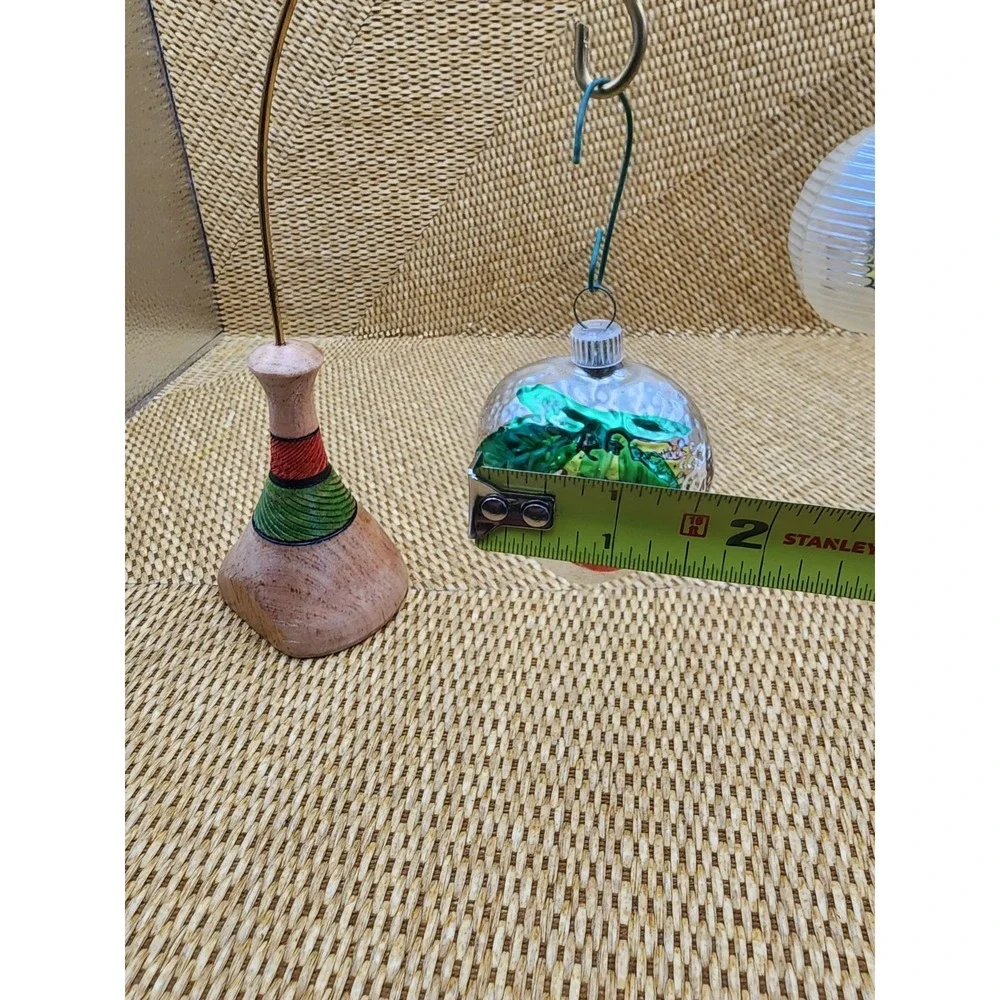 2‎ Vintage Blown Glass Strawberry Cherry Berry Christmas Tree Ornaments Silver
